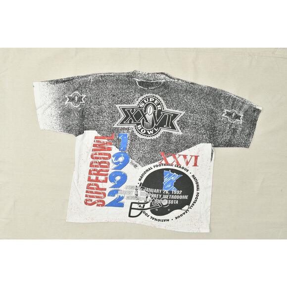 Vintage 1992 Super Bowl XXVI T-Shirt Magic Johnson T's Size XL White Black - Picture 3 of 8